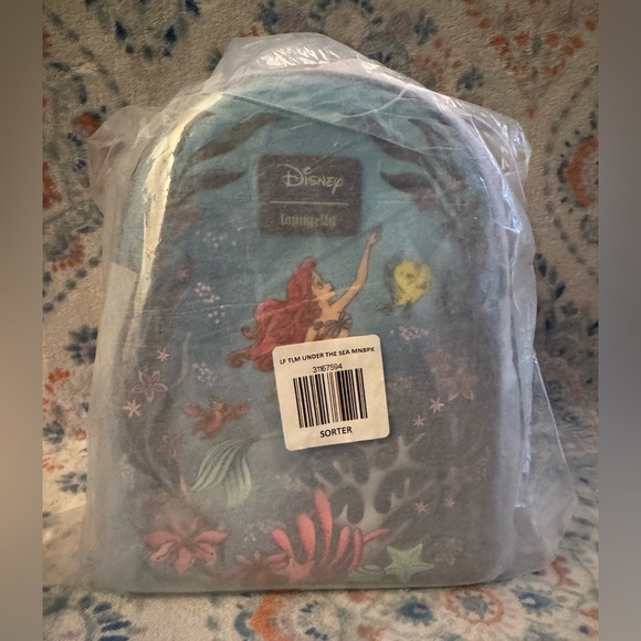 Loungefly Disney The Little Mermaid Under The Sea Mini Backpack New - Picture 7 of 10